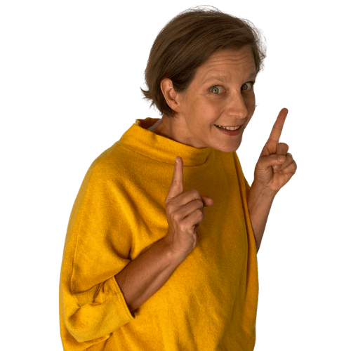 Barbara Pachl-Eberhart zeigt nach oben